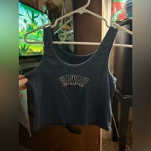 Blue cropped Hawaii tank